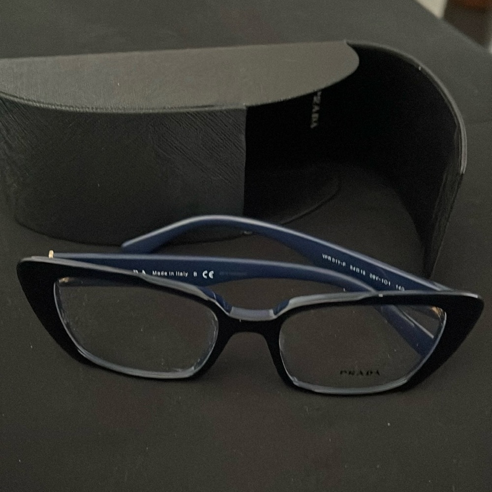 Prada Black/Blue Eye Glass Frame. Never Used.